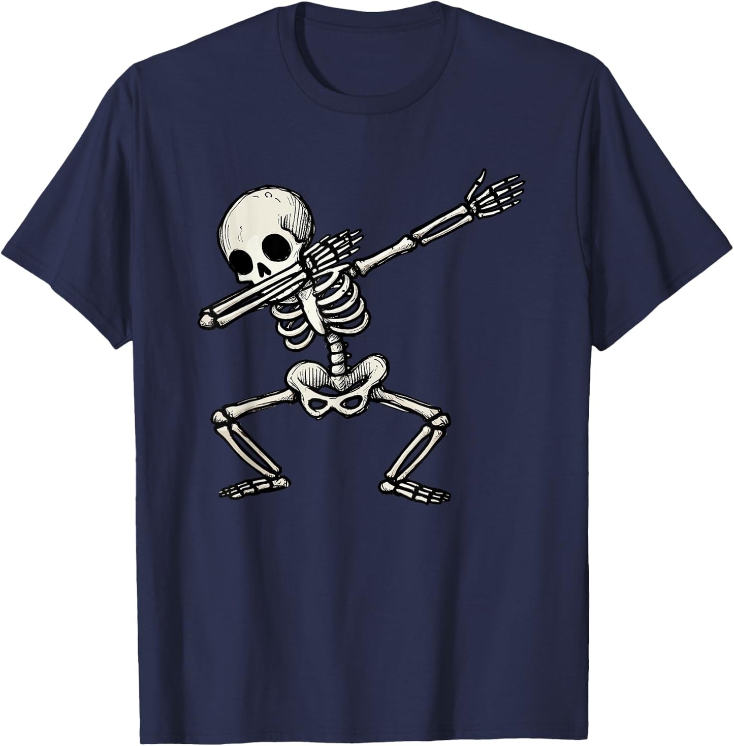 Skeleton Dabbing, Halloween, Men, Boys | Dab Dance, Rib Cage T-Shirt - T-Shirt | Navy