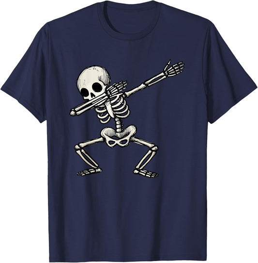 Skeleton Dabbing, Halloween, Men, Boys | Dab Dance, Rib Cage T-Shirt - T-Shirt | Navy