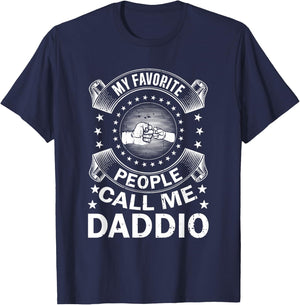 My Favorite People Call Me Daddio Vintage Men Father's Day T-Shirt - T-Shirt | Navy