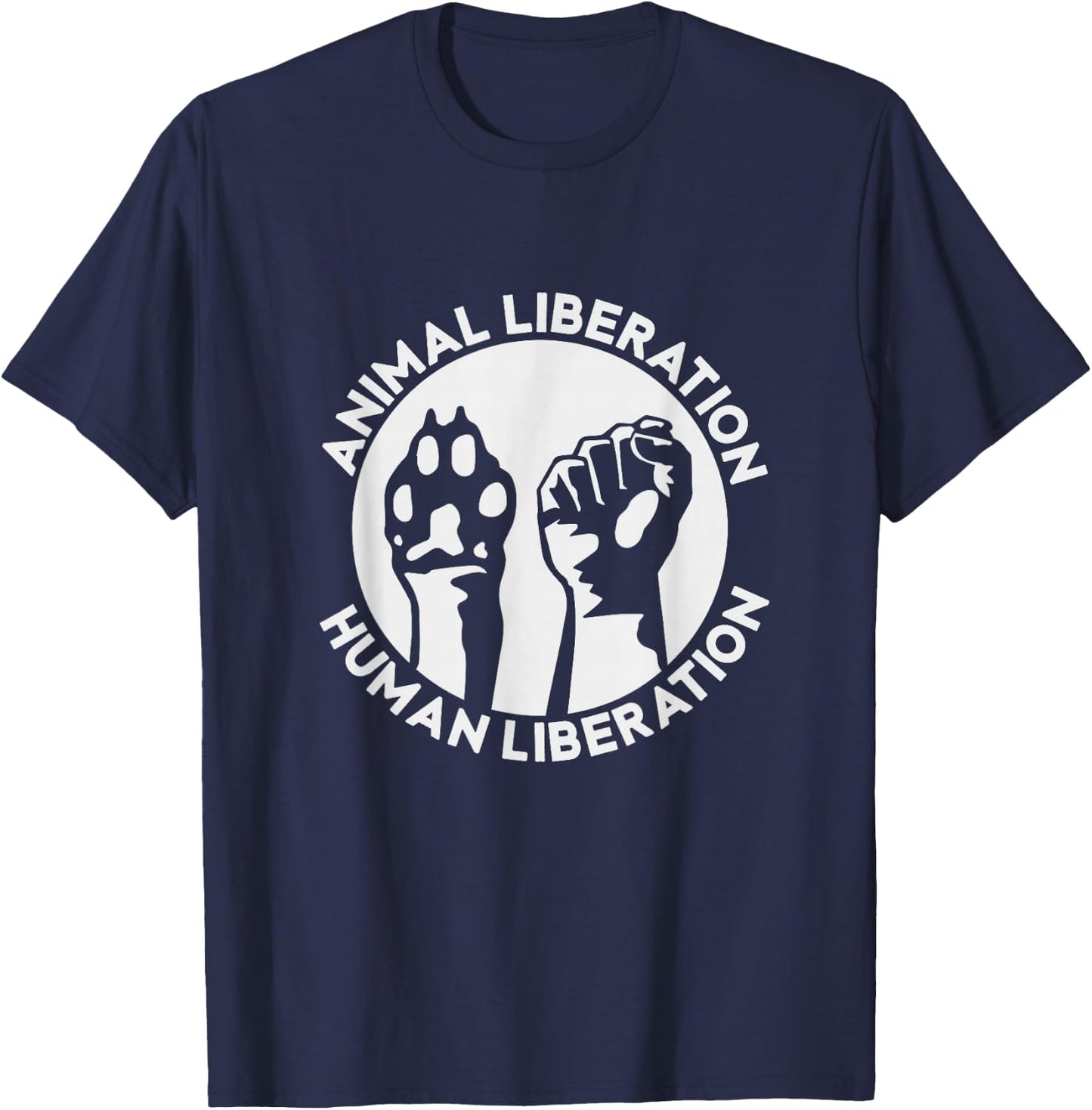 Animal Rights Liberation Vegan Vegetarian Dog Paw Men Women T-Shirt - T-Shirt | Navy