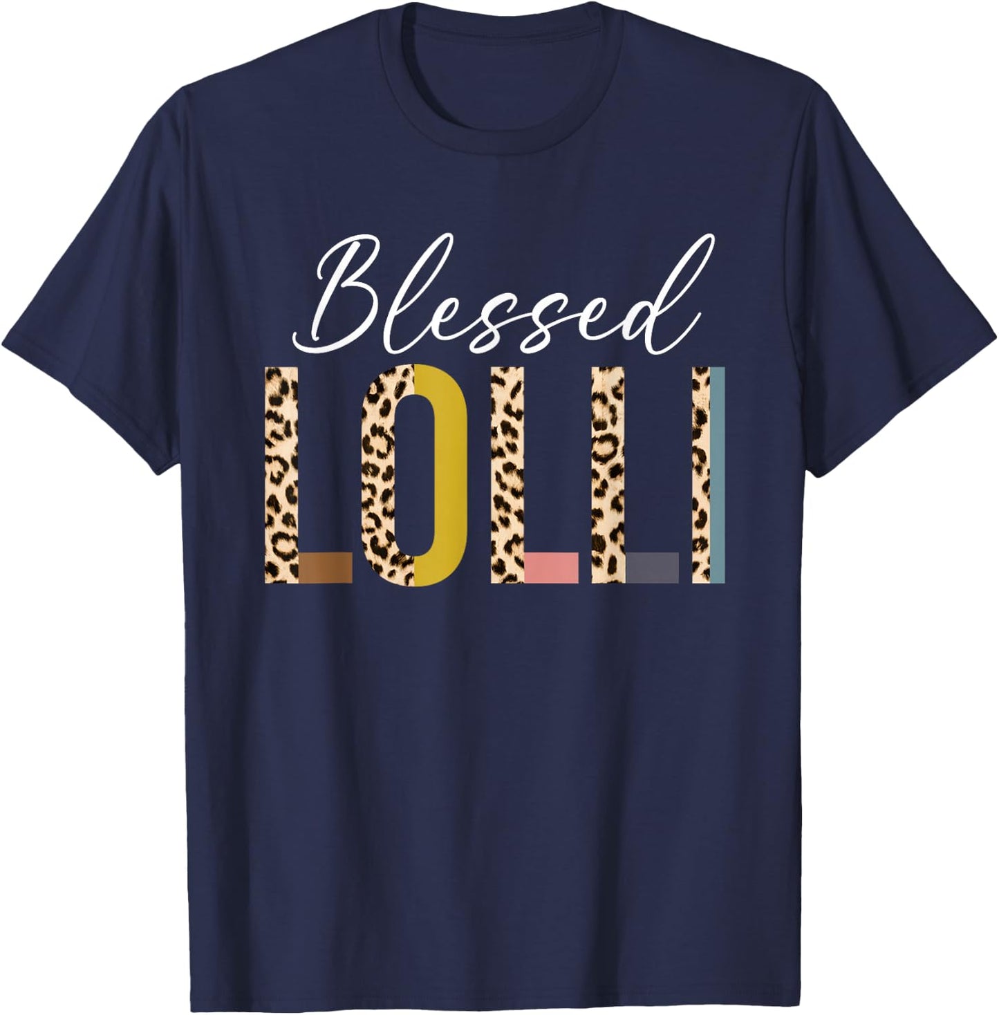 Blessed Lolli for Grandma Grandmother Announcement T-Shirt - T-Shirt | Navy