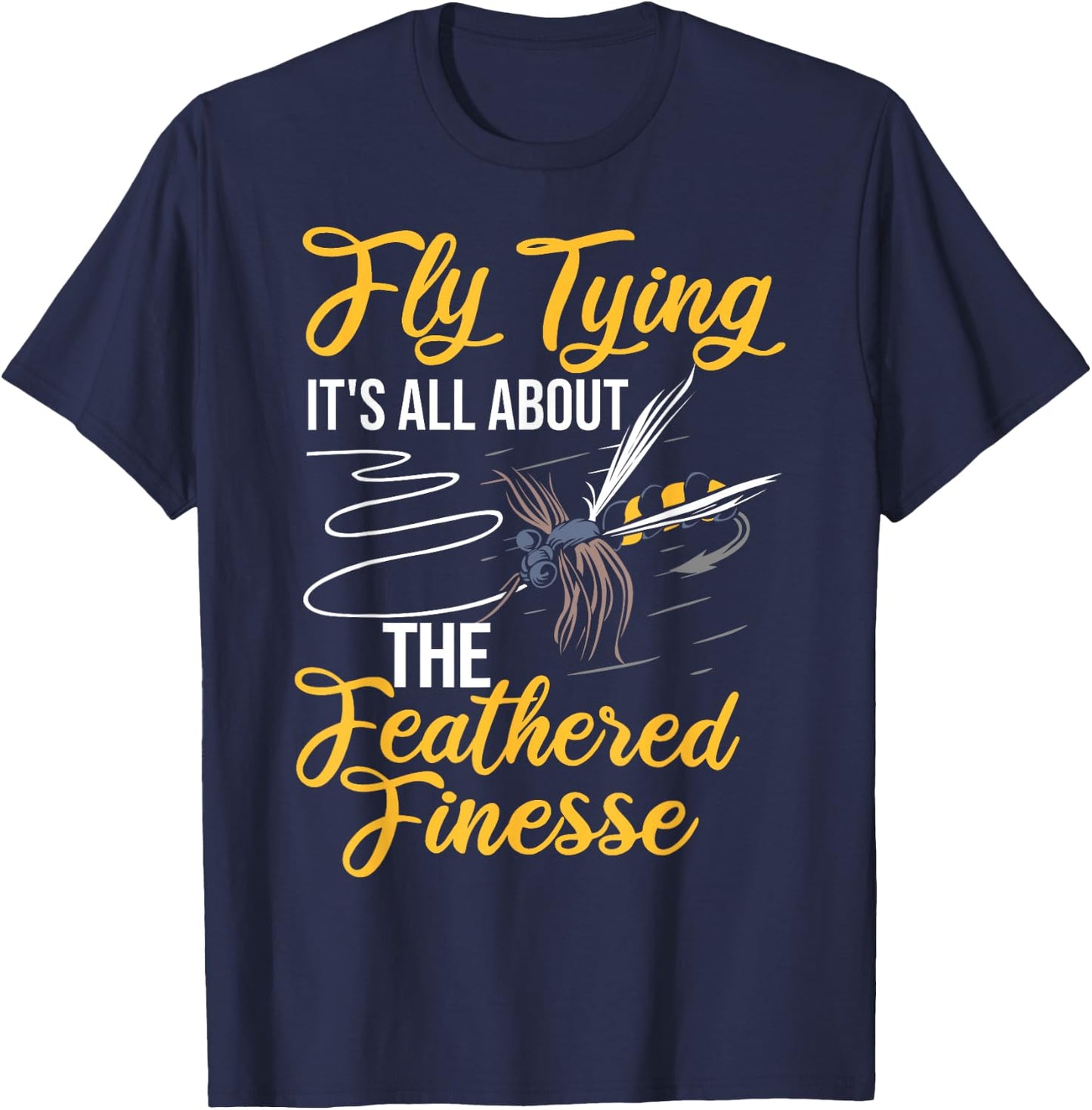 Brook Trout Fishing Fisherman Fish Fly Fishing Dry Fly Tying T-Shirt - T-Shirt | Navy