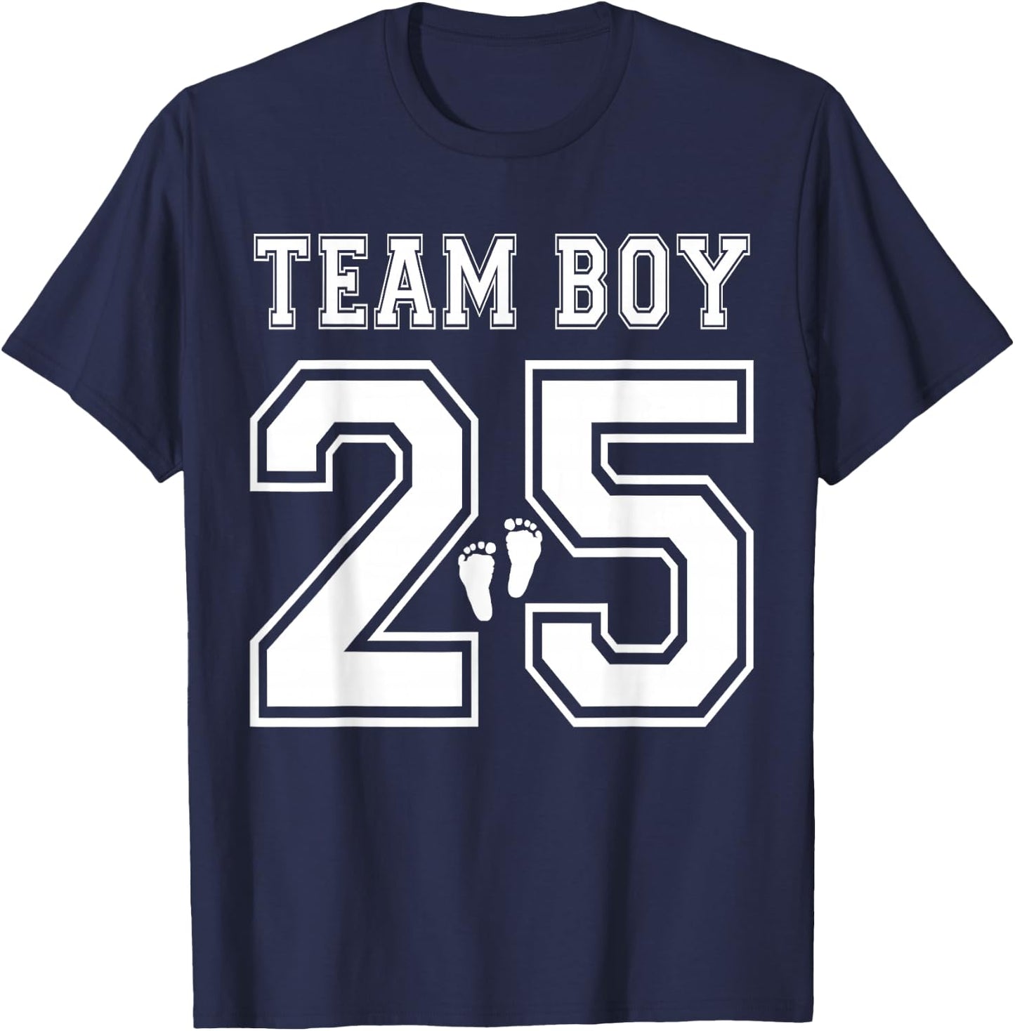 2025 Team Boy Gender Reveal Boy Baby Shower Adoption T-Shirt - T-Shirt | Navy