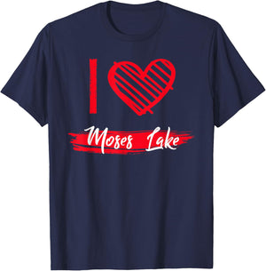 I Love Moses Lake I Heart Moses Lake T-Shirt - T-Shirt | Navy