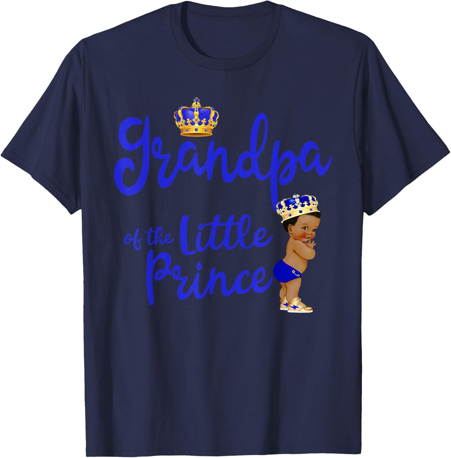 Grandpa Of The Birthday Prince Boy Bday Party Idea T-Shirt - T-Shirt | Navy