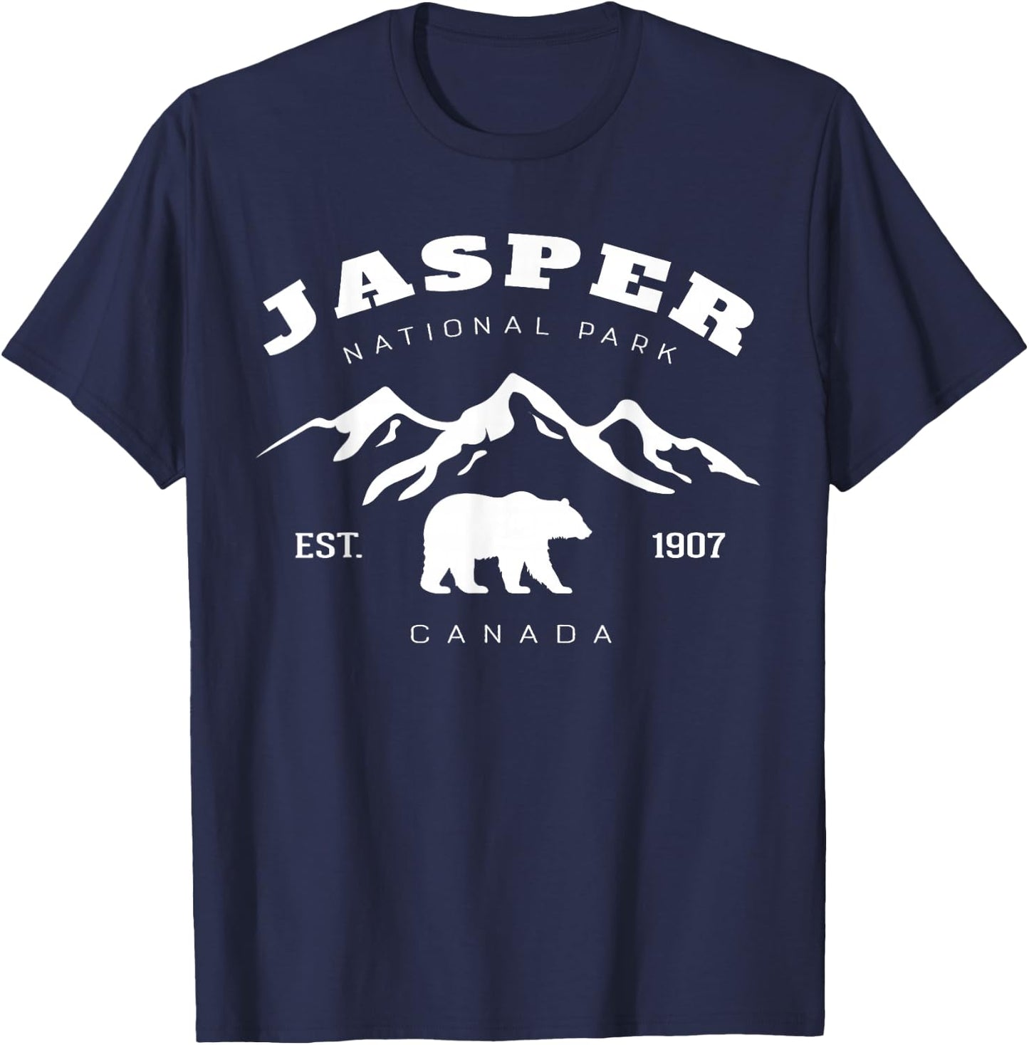 Retro Vintage Jasper National Park for kids Hiking Camping T-Shirt - T-Shirt | Navy