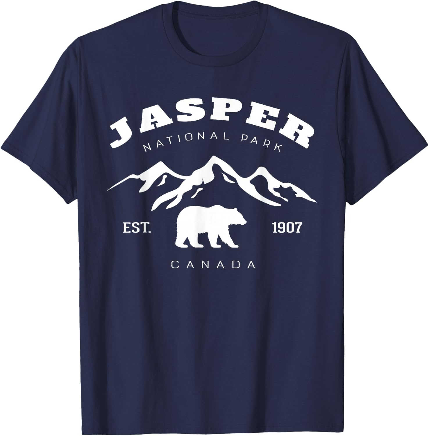 Retro Vintage Jasper National Park for kids Hiking Camping T-Shirt - T-Shirt | Navy