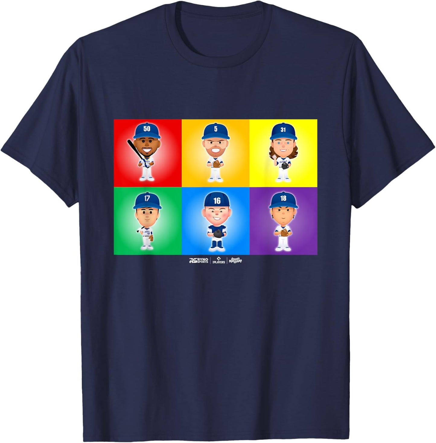 Los Angeles Baseball Rainbow Pride MLBPA T-Shirt - T-Shirt | Navy