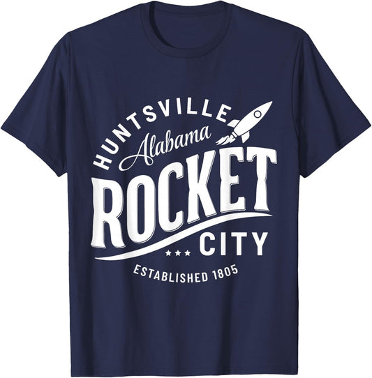 Huntsville Alabama Rocket City 1805 Vintage Travel Souvenir T-Shirt - T-Shirt | Navy