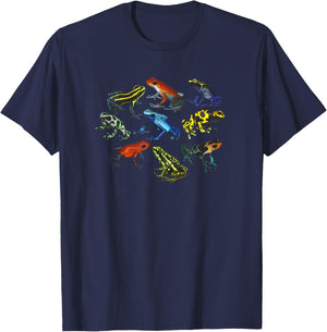 Colorful Collection Of Poison Dart Frogs Beautiful Nature T-Shirt - T-Shirt | Navy