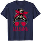 Alabama Women Girl Mom Messy Bun Hair. T-Shirt - T-Shirt | Navy