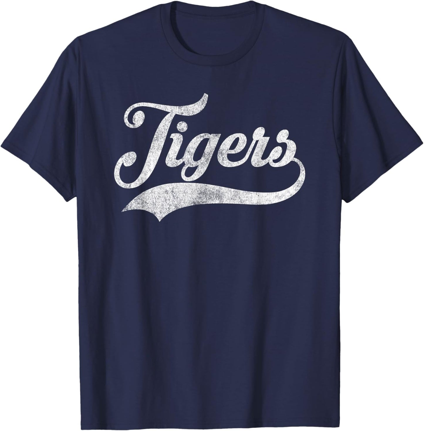 Retro Tigers School Sports Name Women Kids T-Shirt - T-Shirt | Navy