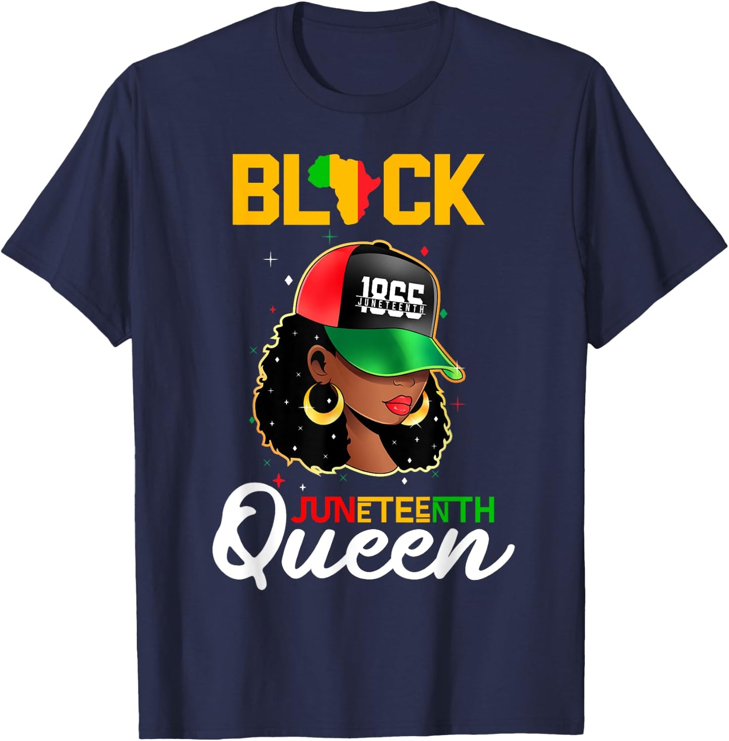 1865 Juneteenth Black Queen T-Shirt - T-Shirt | Navy