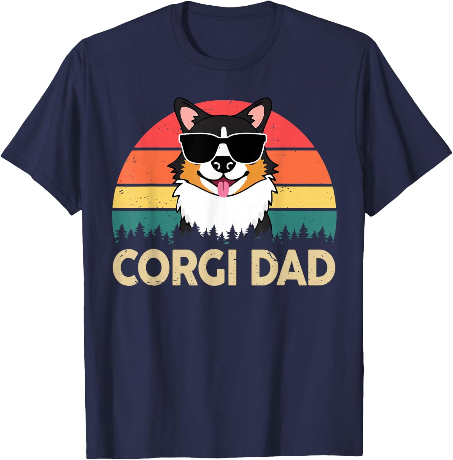Corgi Dad T-Shirt - T-Shirt | Navy