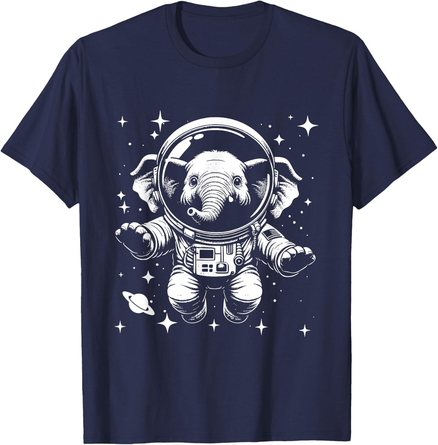 Elephant Dad Mom Space - Astronaut Elephant T-Shirt - T-Shirt | Navy