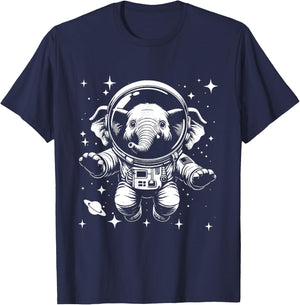 Elephant Dad Mom Space - Astronaut Elephant T-Shirt - T-Shirt | Navy