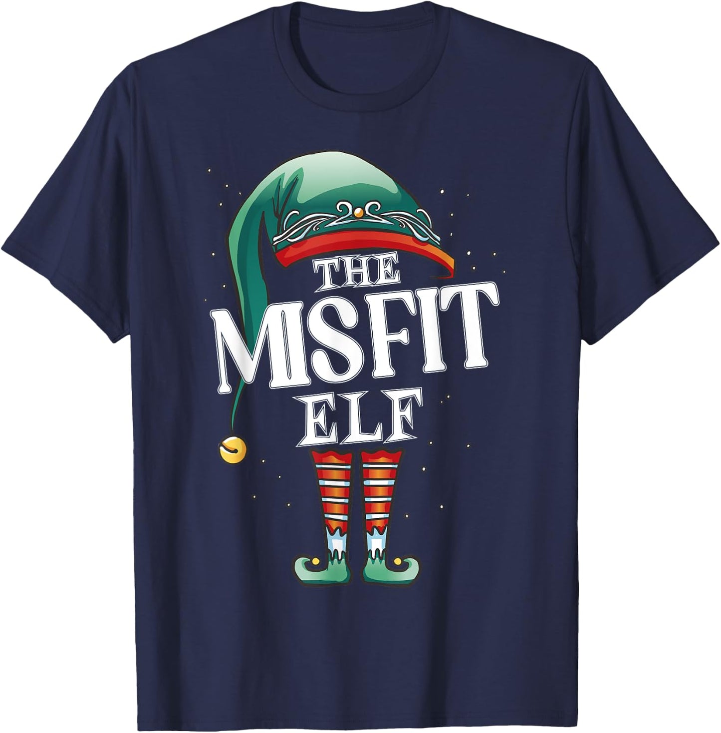Misfit Elf Christmas Group Xmas Pajama Party T-Shirt - T-Shirt | Navy