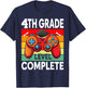 4th Grade Level Complete Gamer Class Of 2024 Graduation T-Shirt - T-Shirt | Navy