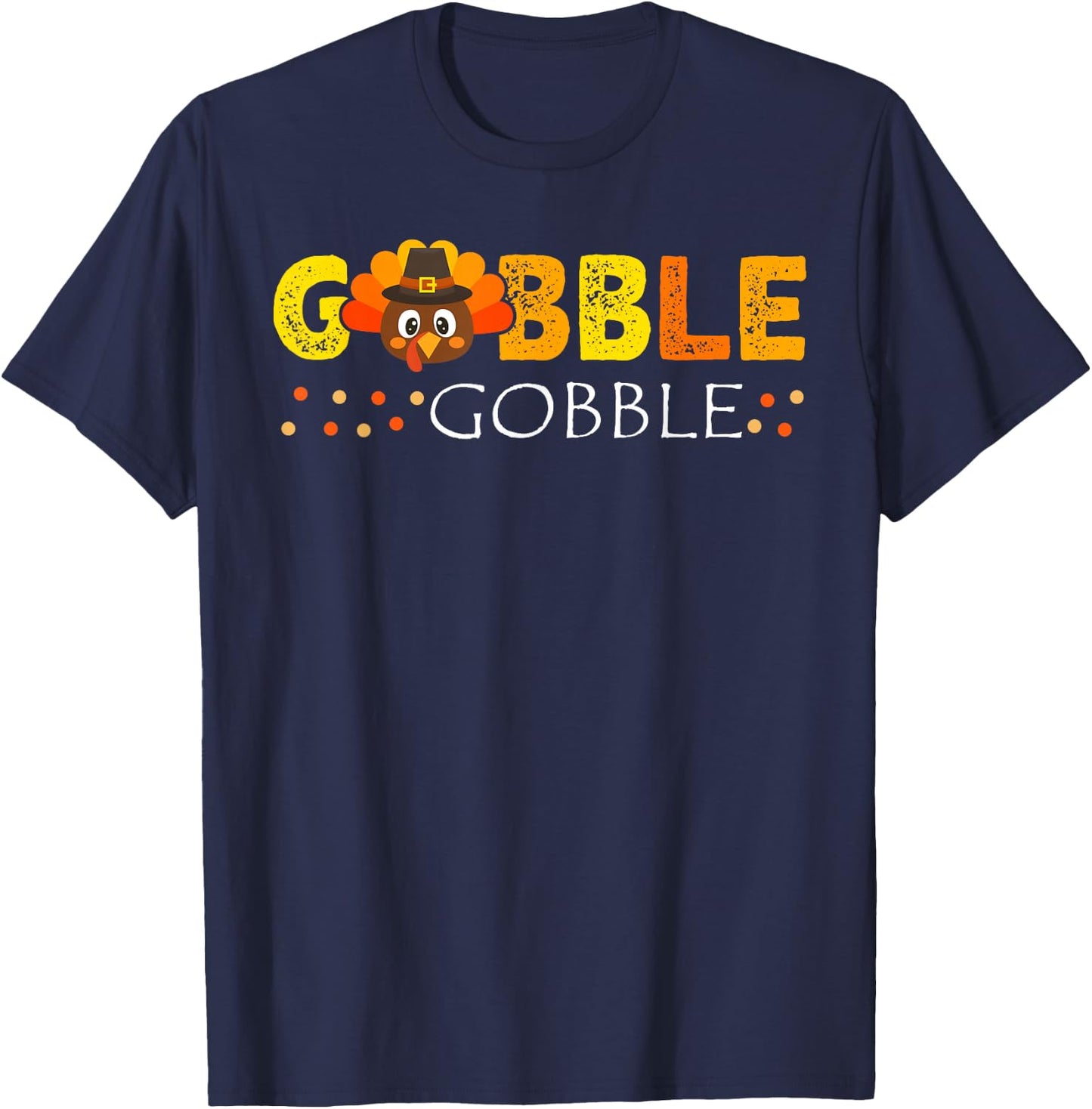 Gobble Gobble Kids Thanksgiving Turkey Kids Gobble Gobble T-Shirt - T-Shirt | Navy