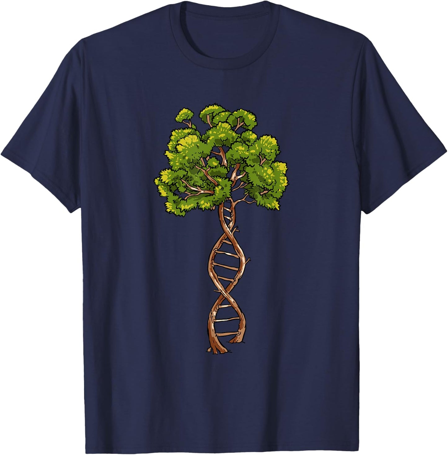 Science DNA Tree of Life Biology Genetics Environment Lovers T-Shirt - T-Shirt | Navy