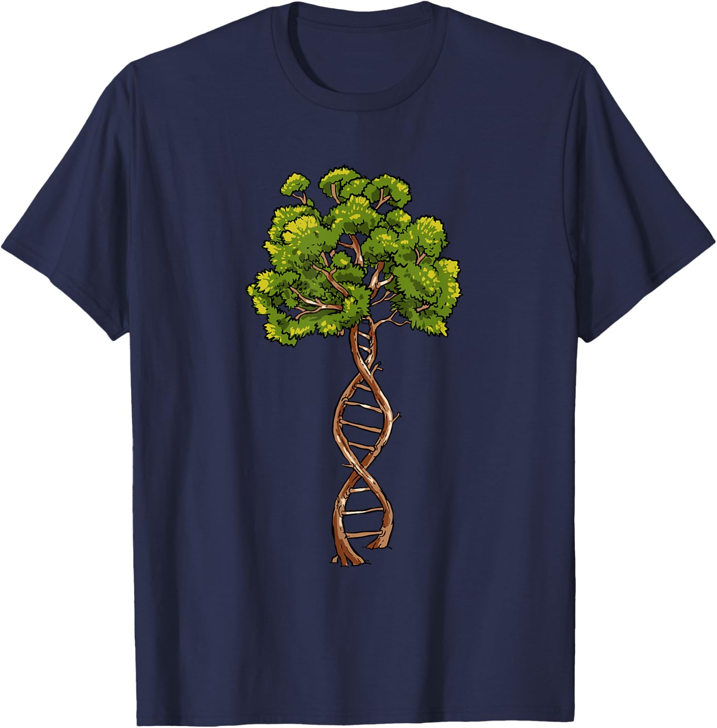 Science DNA Tree of Life Biology Genetics Environment Lovers T-Shirt - T-Shirt | Navy