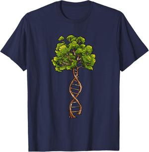 Science DNA Tree of Life Biology Genetics Environment Lovers T-Shirt - T-Shirt | Navy
