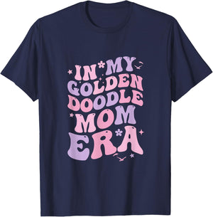 In My Golden Doodle Mom Era Groovy Doodle Owner Doodle Mama T-Shirt - T-Shirt | Navy