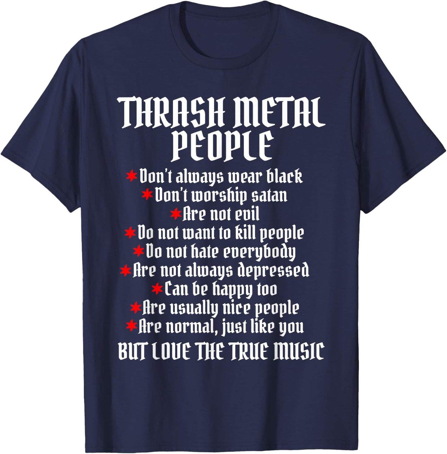 Thrash Metal Concert Band Music Genre Thrash Metal T-Shirt - T-Shirt | Navy
