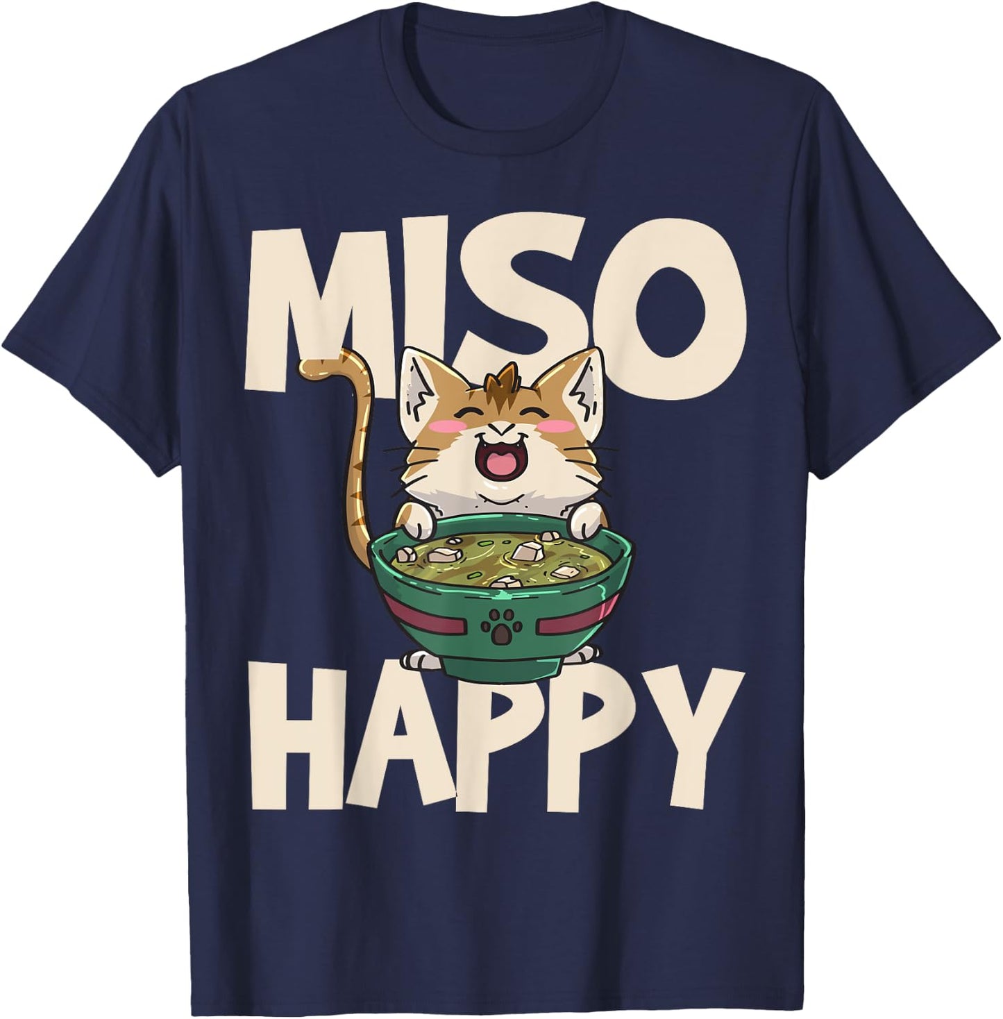 Anime Cat Ramen Kawaii Neko T-Shirt - T-Shirt | Navy