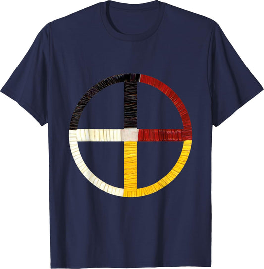 Native American Indian Medicine Wheel T-Shirt - T-Shirt | Navy