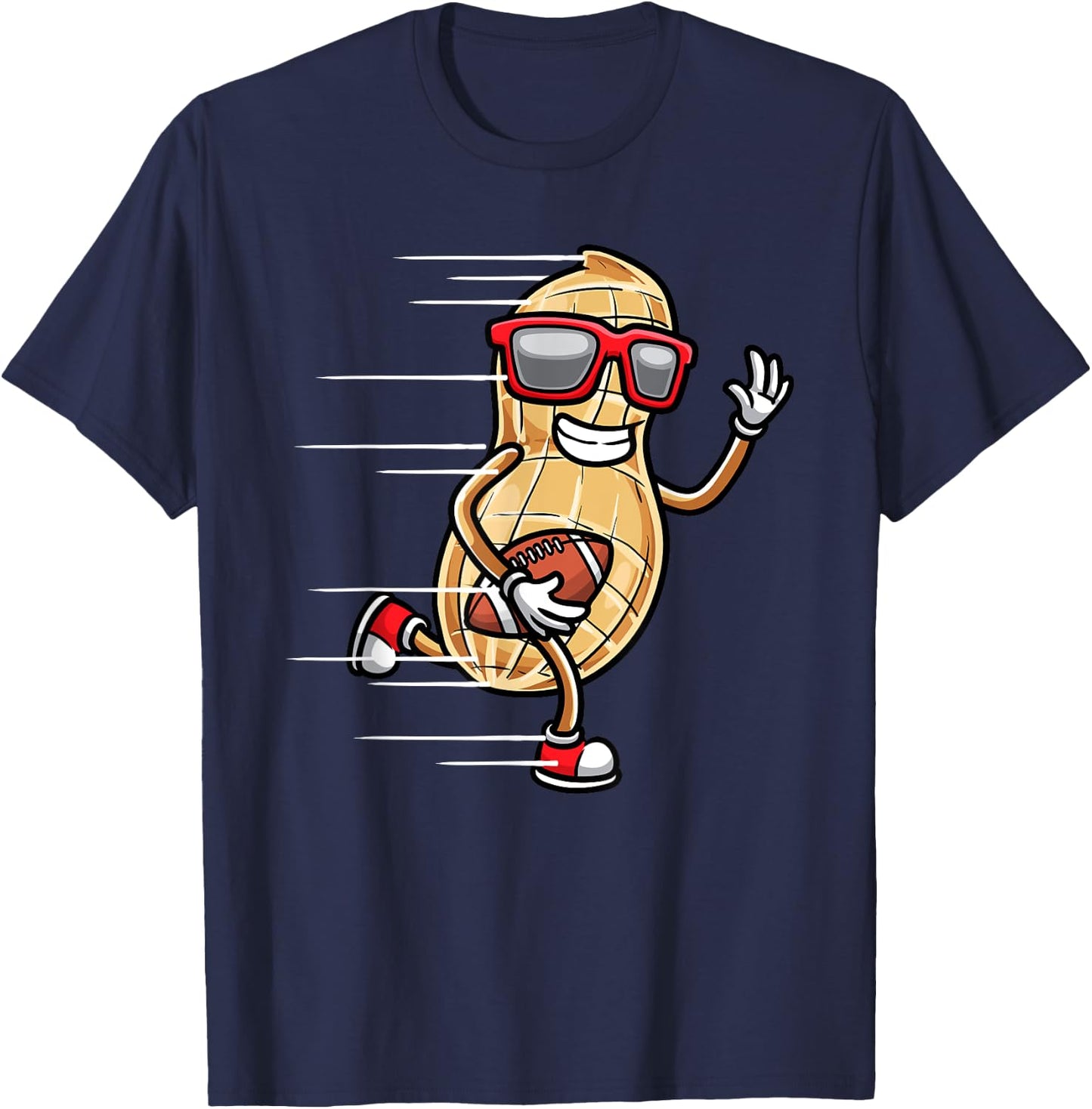 Peanut Football Player Sports Fan Kids Men Women T-Shirt - T-Shirt | Navy