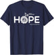 HOPE Butterfly Lung Cancer Awareness Gifts T-Shirt - T-Shirt | Navy
