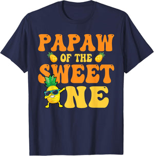 Papaw of the Sweet one 1st Bday Girl Pineapple Matchy Family T-Shirt - T-Shirt | Navy