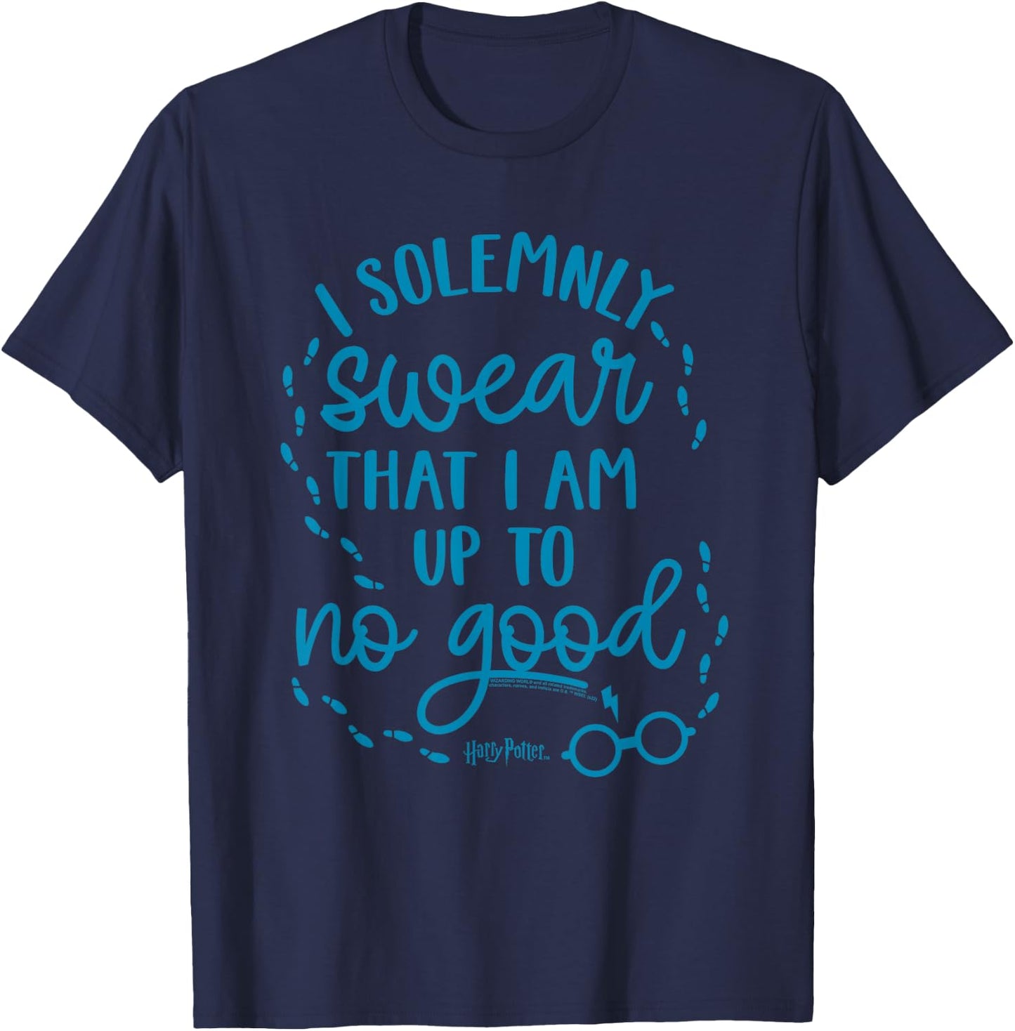 Harry Potter Up to No Good on Blue T-Shirt - T-Shirt | Navy