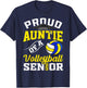 Proud Auntie Of A Volleyball Senior 2025 Graduation T-Shirt - T-Shirt | Navy