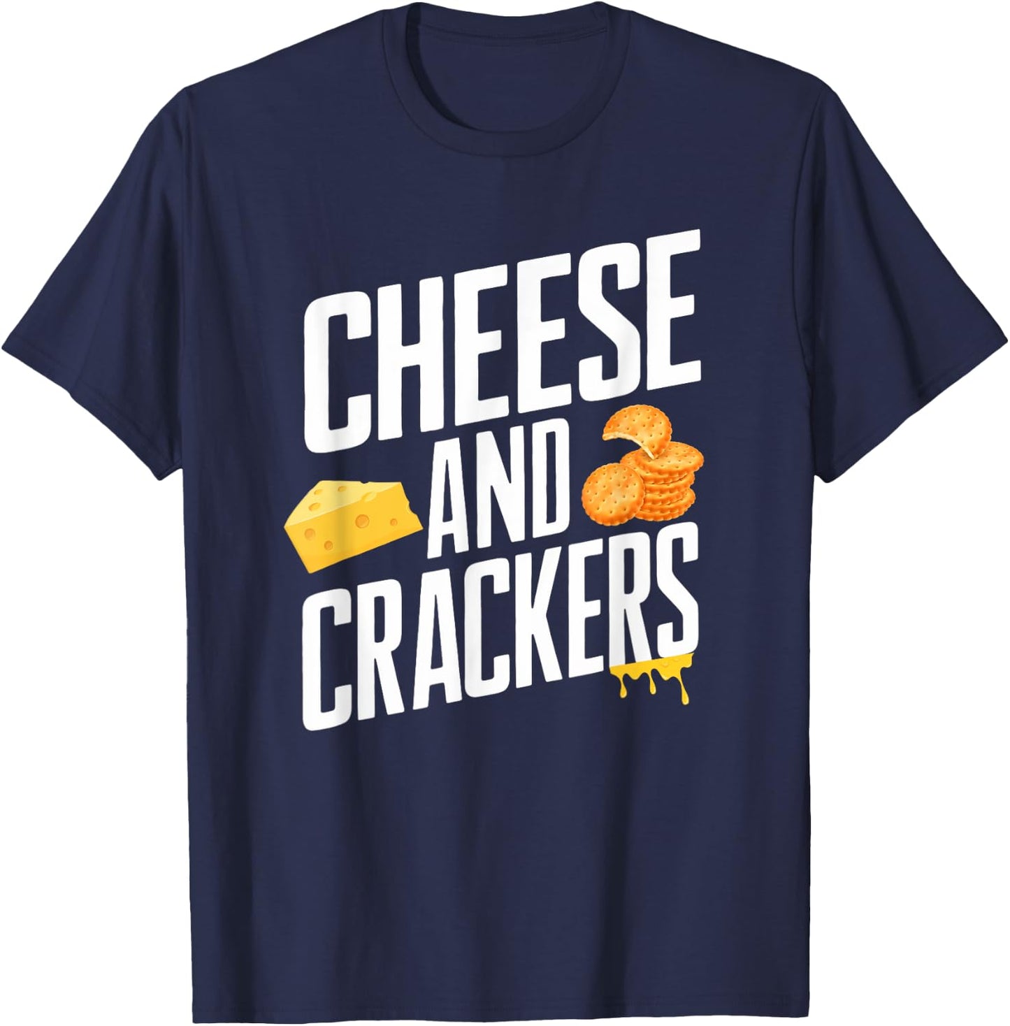 Vintage Crackers and Cheese Halloween Couple Design T-Shirt - T-Shirt | Navy