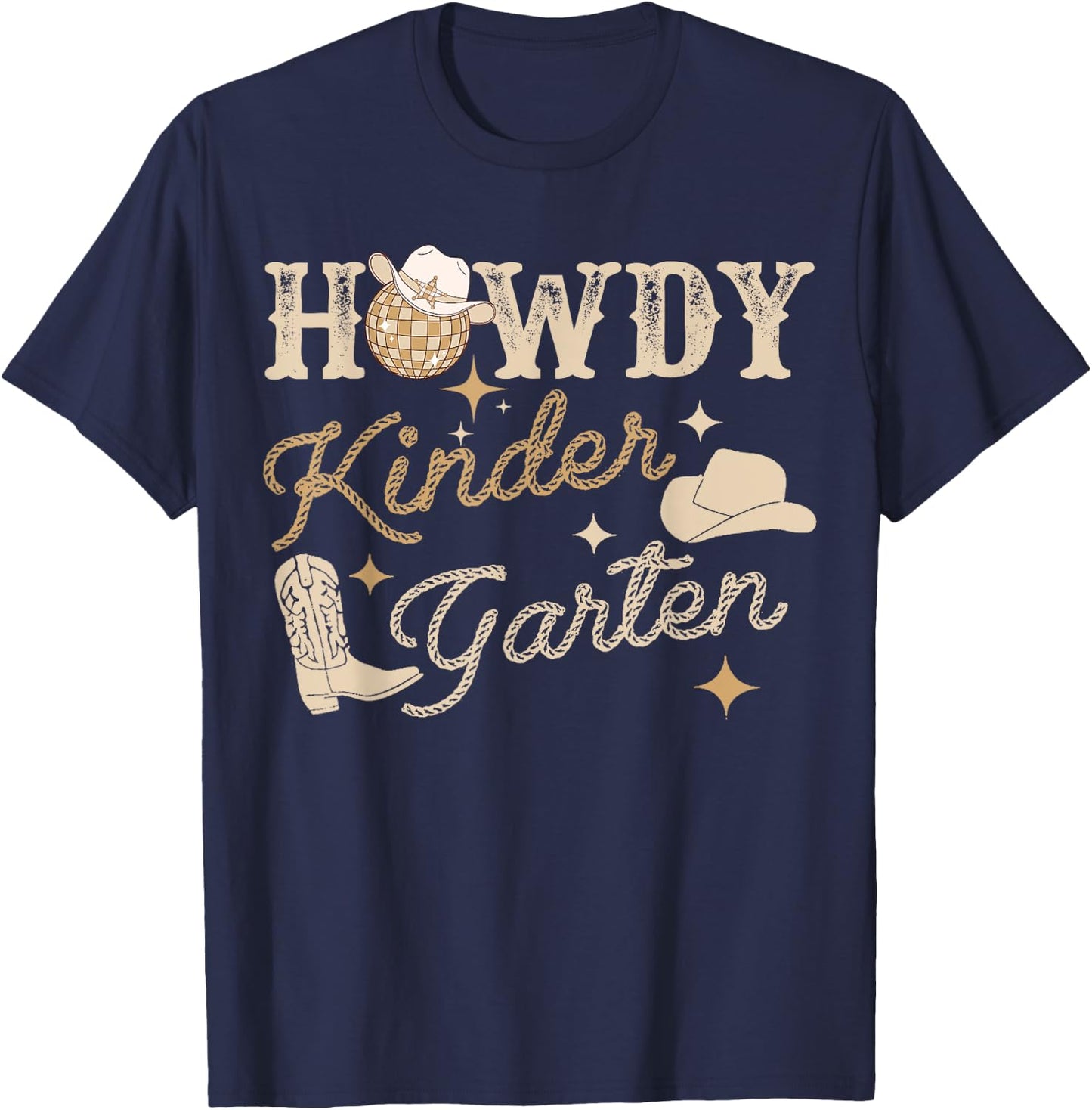 Howdy Kindergarten Teacher Rodeo Country Western Cowgirl , Small, Grey T-Shirt - T-Shirt | Navy