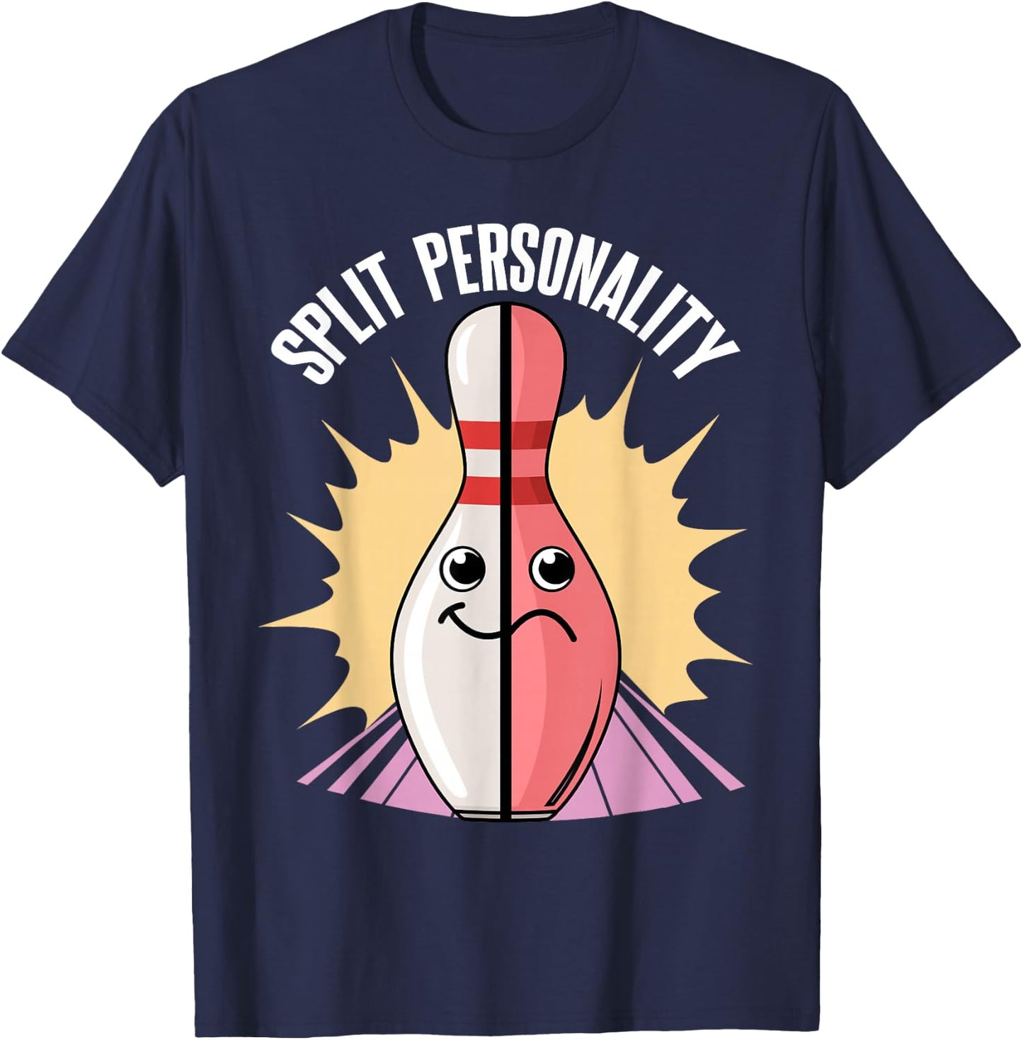 Split Personality Bowling Pin T-Shirt - T-Shirt | Navy