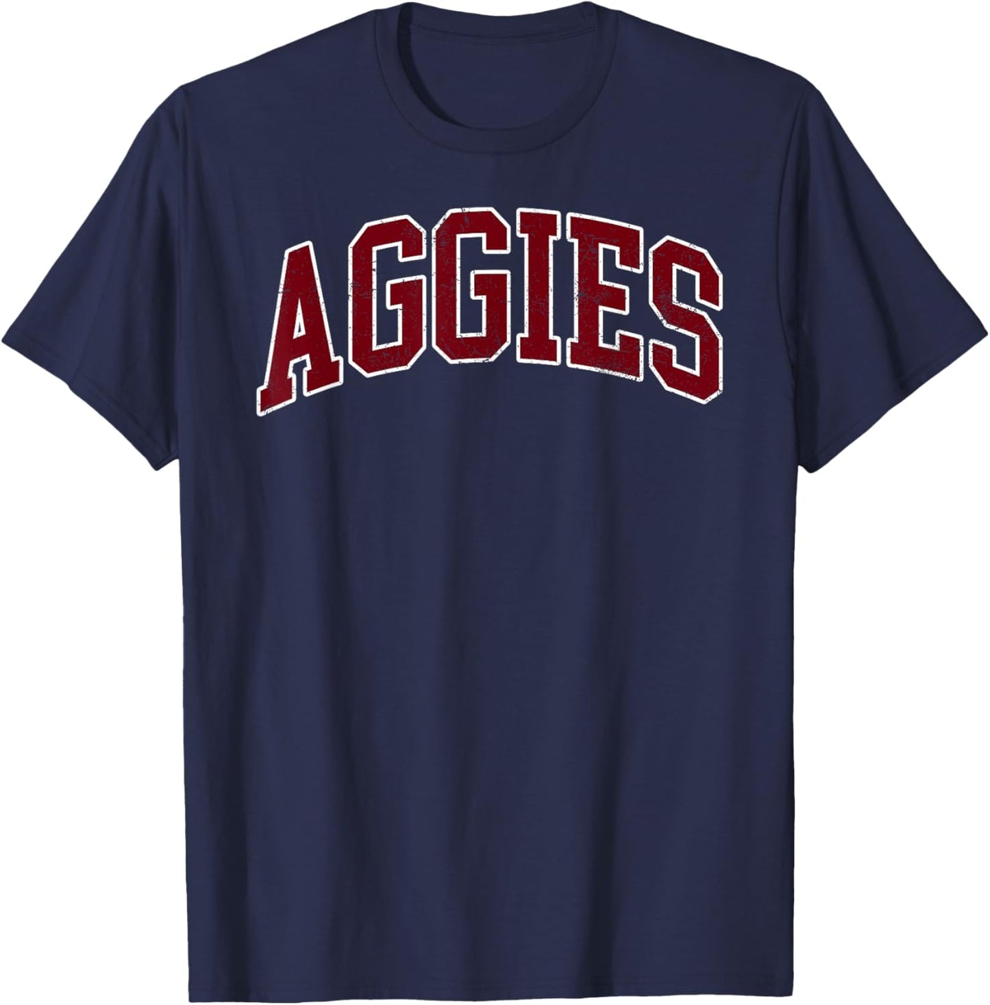 Retro Personalized Aggies-Red T-Shirt - T-Shirt | Navy