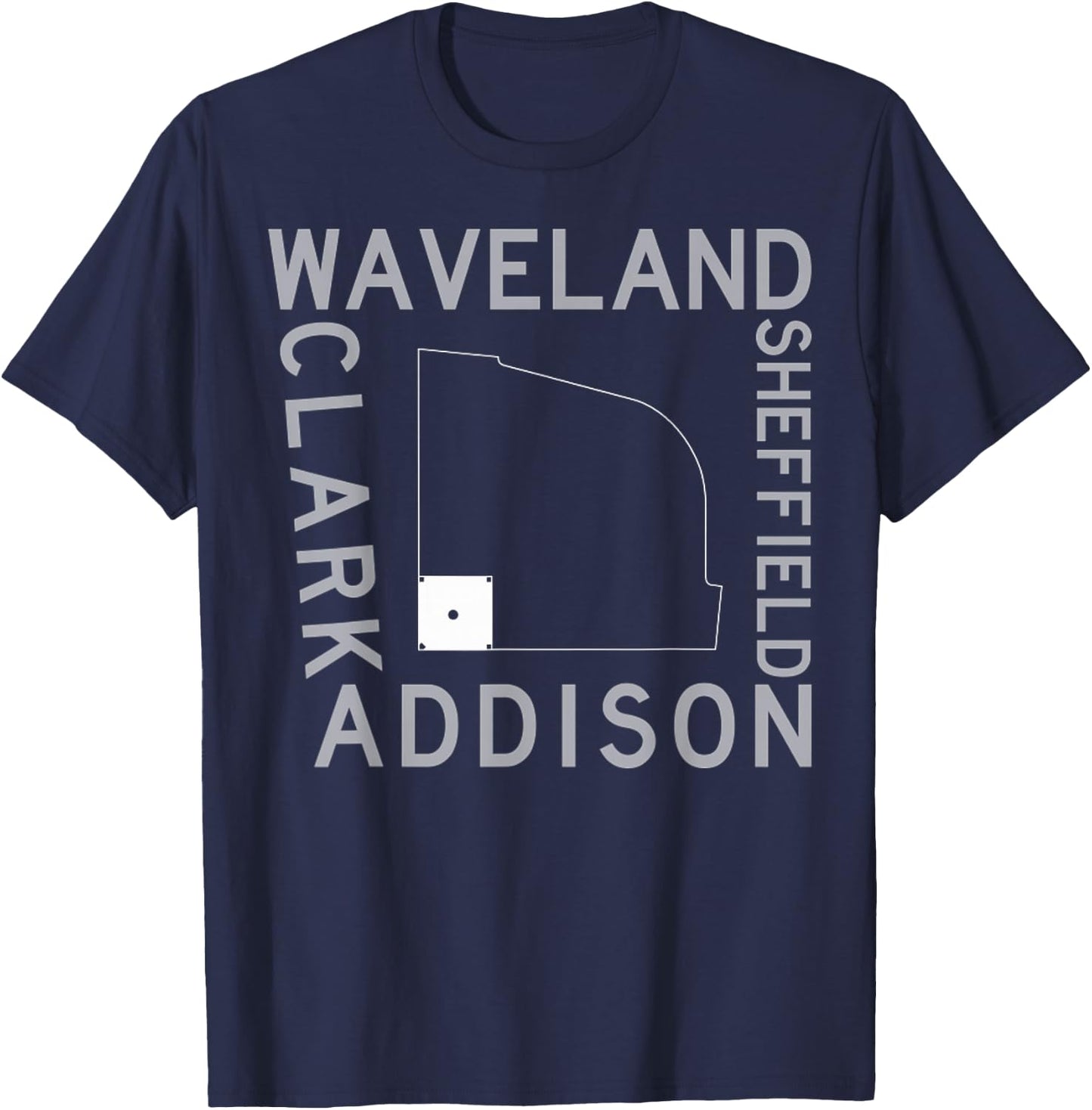 Baseball stadium Streets Of Wrigley Field Sheffield Addison T-Shirt - T-Shirt | Navy
