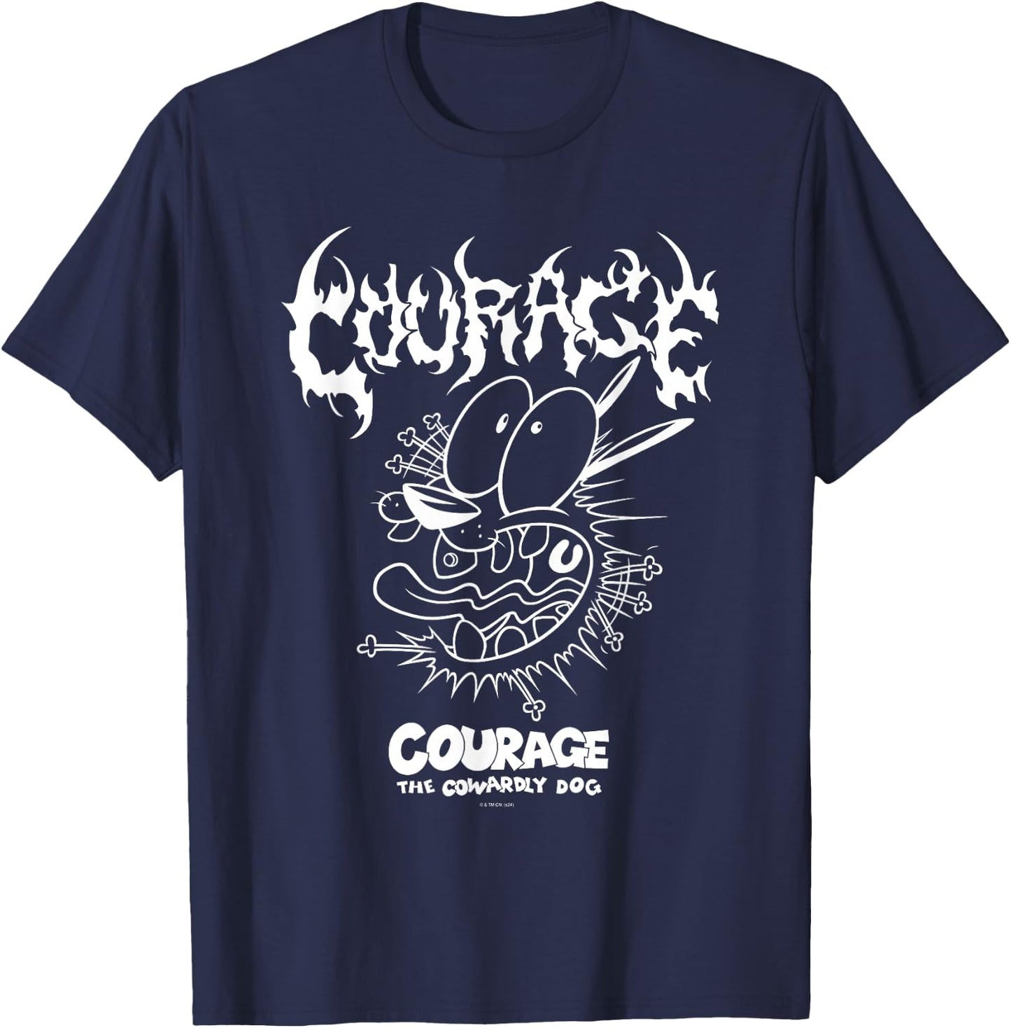Courage The Cowardly Dog Extreme Metal T-Shirt - T-Shirt | Navy