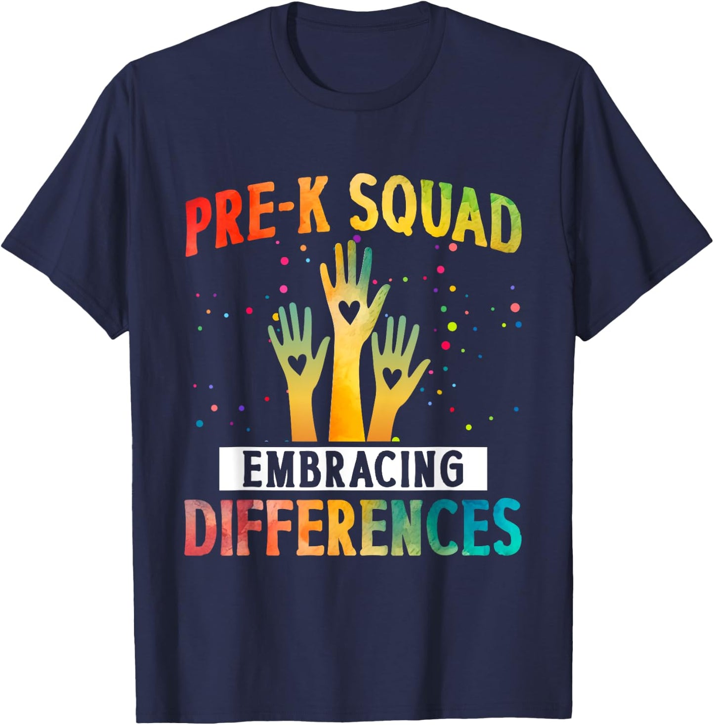 Pre K Squad Embracing Differences Autism SPED Teacher Women Kids T-Shirt - T-Shirt | Navy