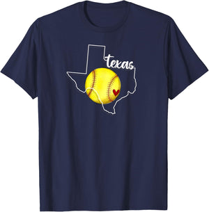 Texas Softball , Small, Black T-Shirt - T-Shirt | Navy