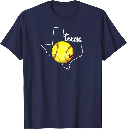 Texas Softball , Small, Black T-Shirt - T-Shirt | Navy