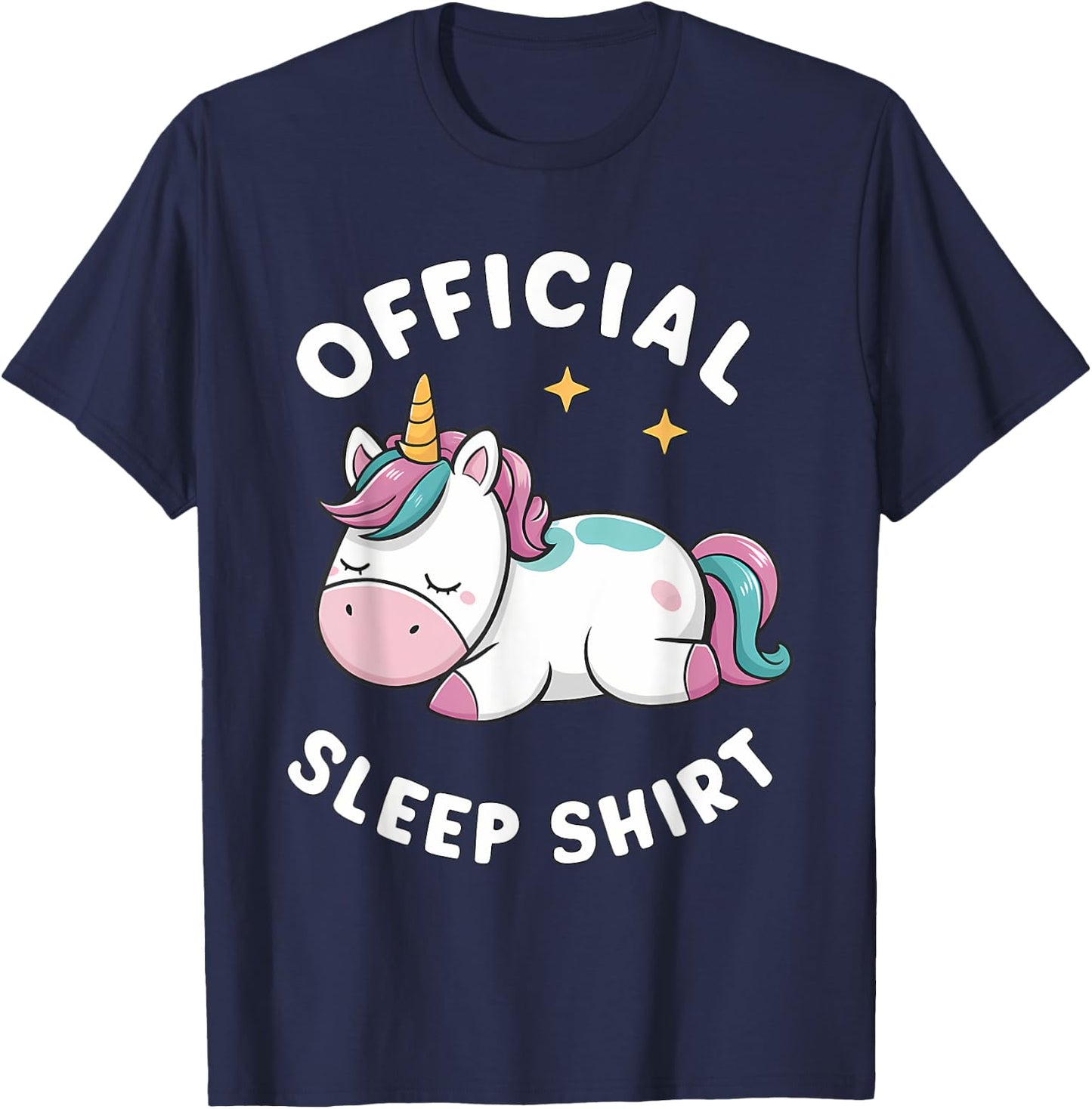 Official Sleep Shirt Unicorn Pajamas Nightgown T-Shirt - T-Shirt | Navy