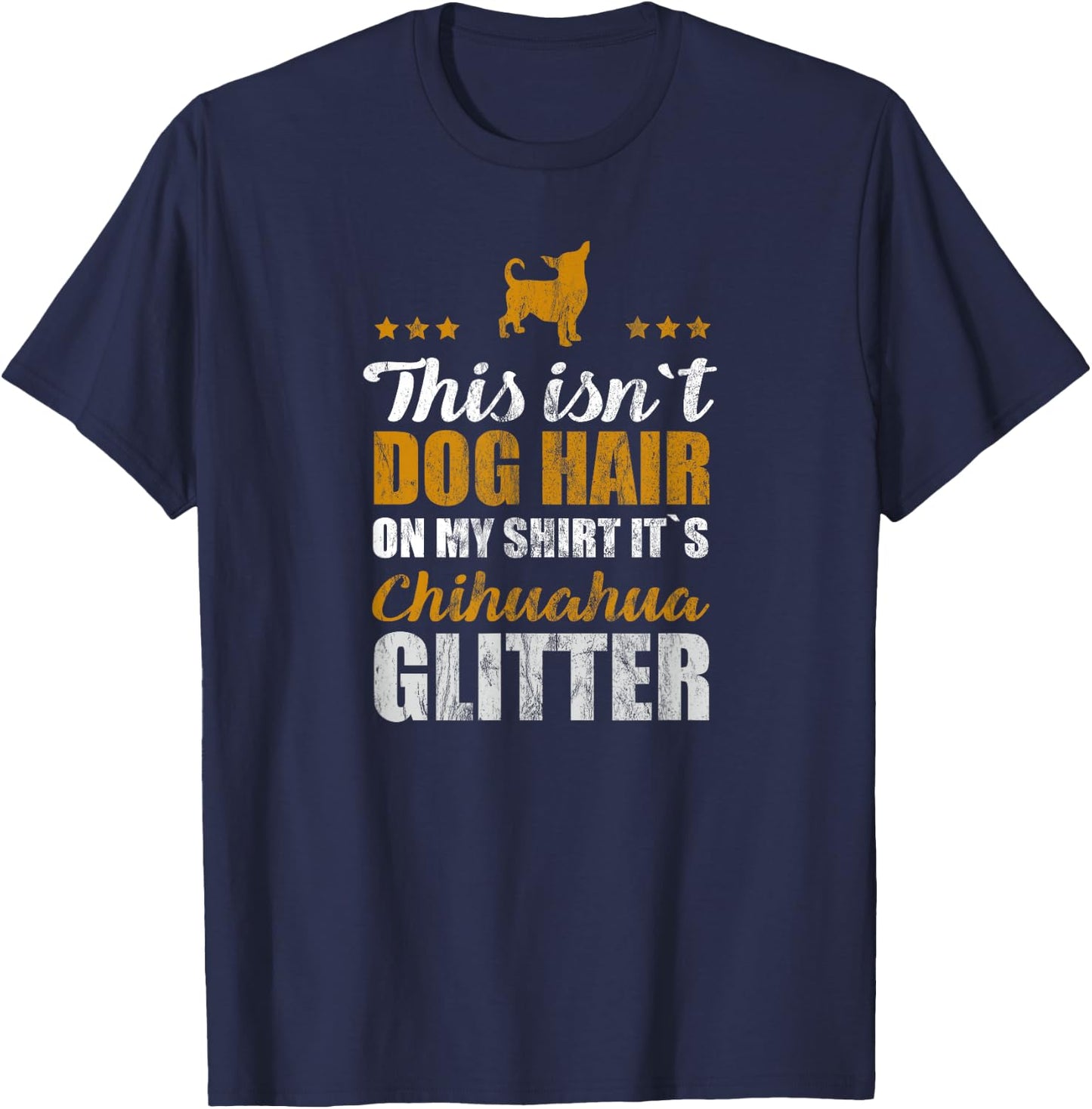 Funny Chihuahua Vintage Little Puppy Dog Dogs Glitter T-Shirt - T-Shirt | Navy