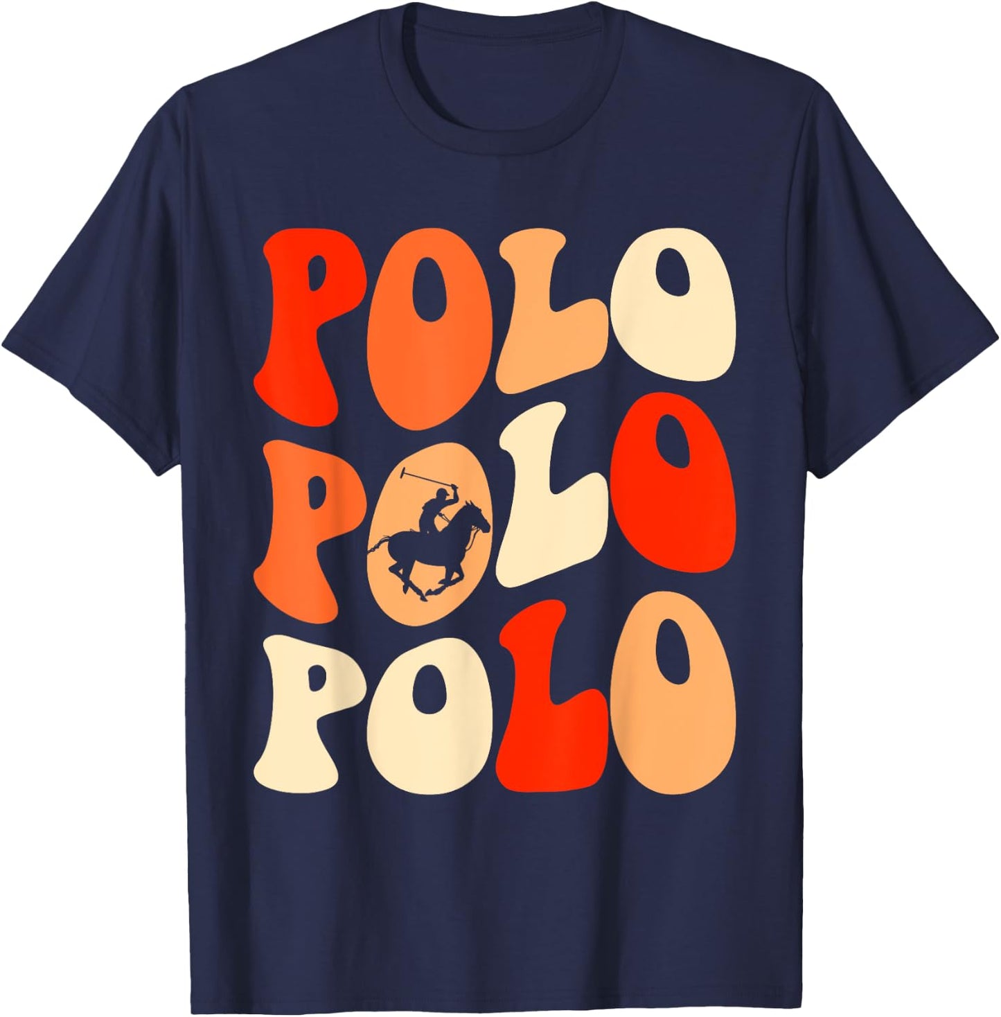 Polo Players Horseback Riding Horse Equestrian Sports T-Shirt - T-Shirt | Navy