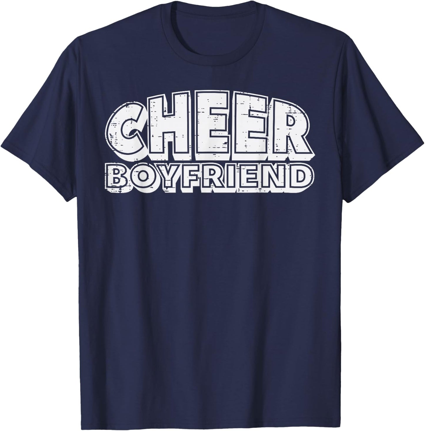 Cheerleader Cheer Boyfriend Cheerleading Bf Men Boys Teens T-Shirt - T-Shirt | Navy
