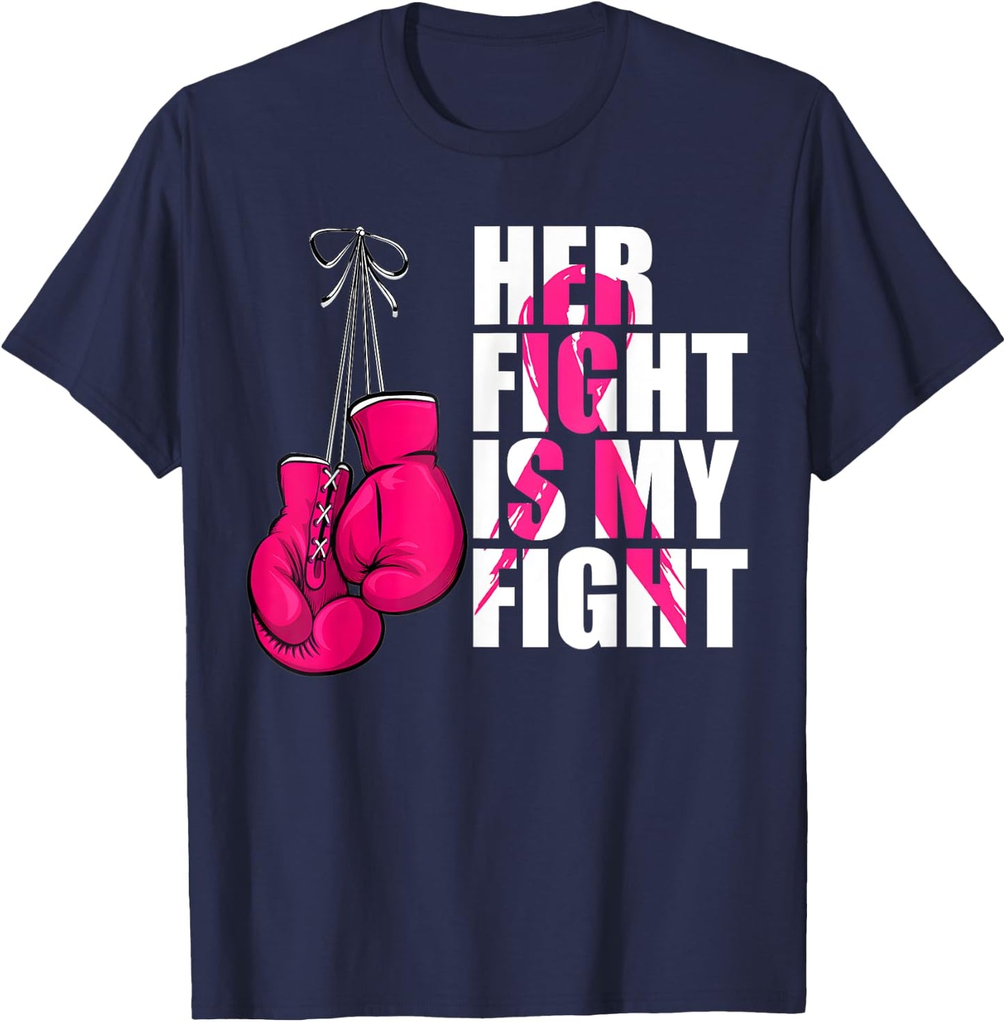 Breast Cancer Awareness Husband Support Squad T-Shirt - T-Shirt | Navy