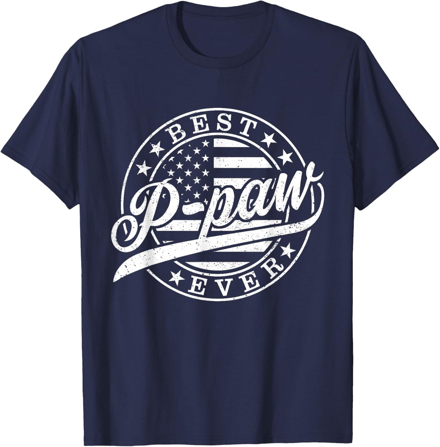 Best P-paw Ever American US Flag Funny Father's Day T-Shirt - T-Shirt | Navy